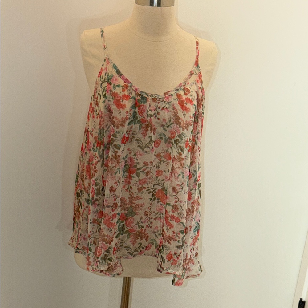 Azzaria Floral Print Camisole in Red and Green